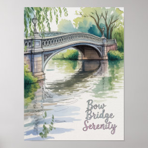 Bow Bridge Serenity Central Park Aquarell Poster