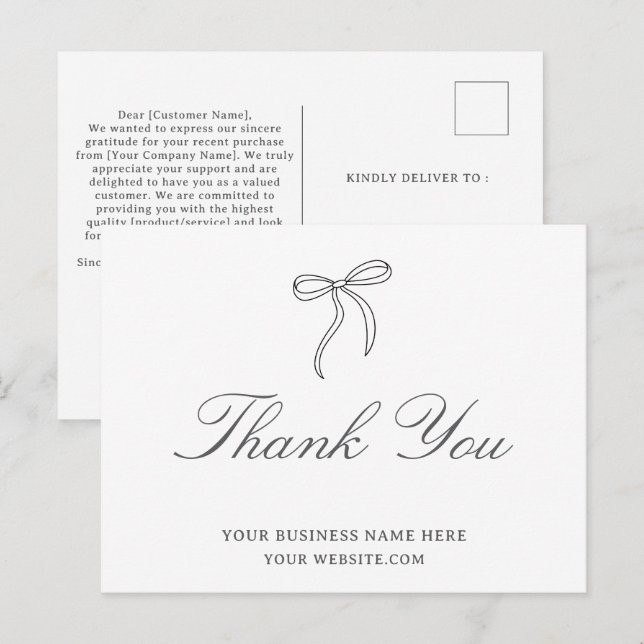 Bow Business Vielen Dank Postkarte (Vorne/Hinten)