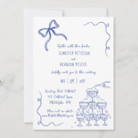 Bow Champagne Turm quirky Hochzeit blau