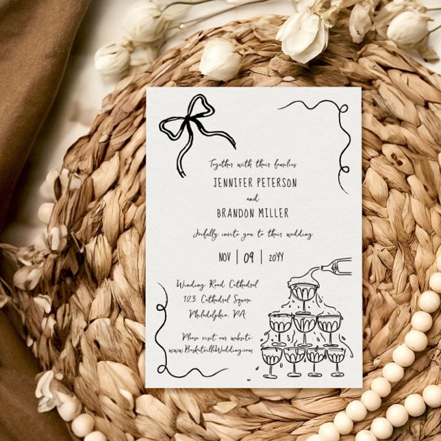 Bow Champagner Turm Einladung (Von Creator hochgeladen)