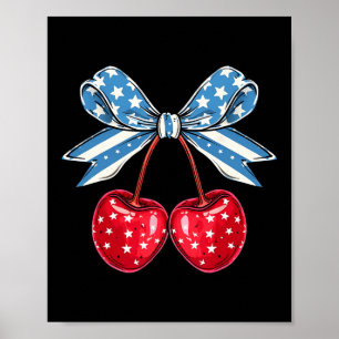 Bow Cherry 4. Juli US-amerikanisches Patriotikum Poster