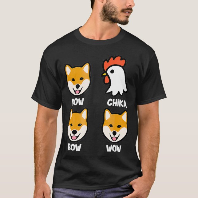 Bow Chicka Bow Wow Funny Dog Huhn Lover T-Shirt (Vorderseite)