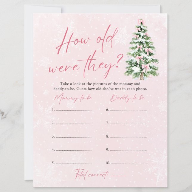 Bow Christmas How Old Were They Game Baby Shower (Vorderseite)