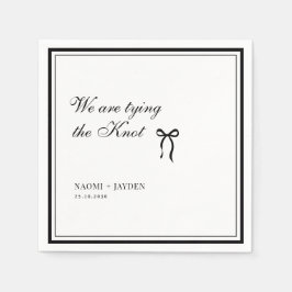 Bow Classic Old Money Black & White Wedding Serviette