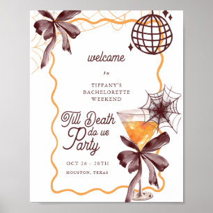 Bow Cocktail Halloween Bacheloerette Begrüßungszei Poster