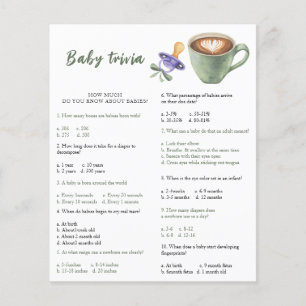 Bow Coffee Baby Shower - Baby Trivia Spiel