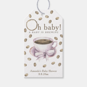 Bow Coffee Baby Shower - Ein Baby braut Geschenkanhänger