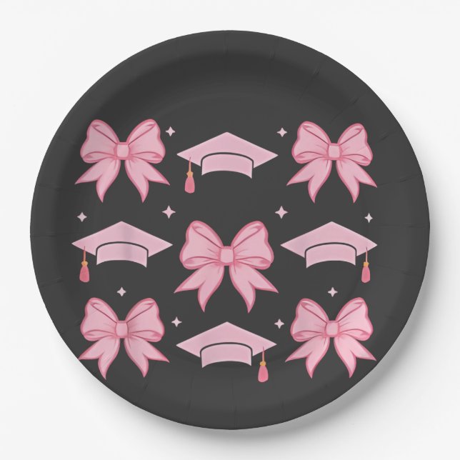 Bow coquette Abschluss Pink Palette 2025 Pappteller (Vorderseite)