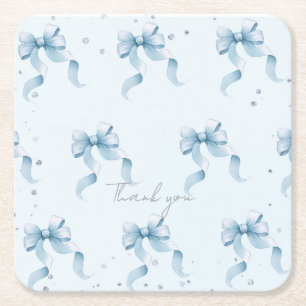 Bow Coquette Boy Baby Shower Classic Round Napkins Rechteckiger Pappuntersetzer
