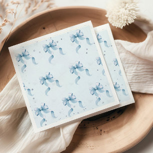 Bow Coquette Boy Baby Shower Classic Round Napkins Serviette