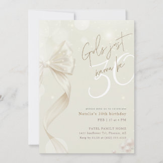 Bow Coquette Girls Just Wanna Be 30 Birthday Einladung