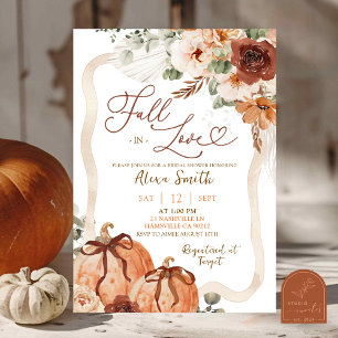 Bow Coquette Pumpkin Fall Elfenbeindusche Einladung