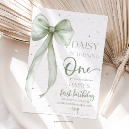Bow Coquette Sage 1. Geburtstag Einladung