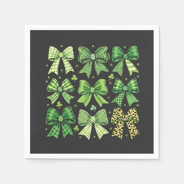 Bow Coquette St Patrick's Day Vintag Serviette (Vorderseite)