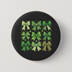 Bow Coquette St. Patrick's Day Vintage  Button