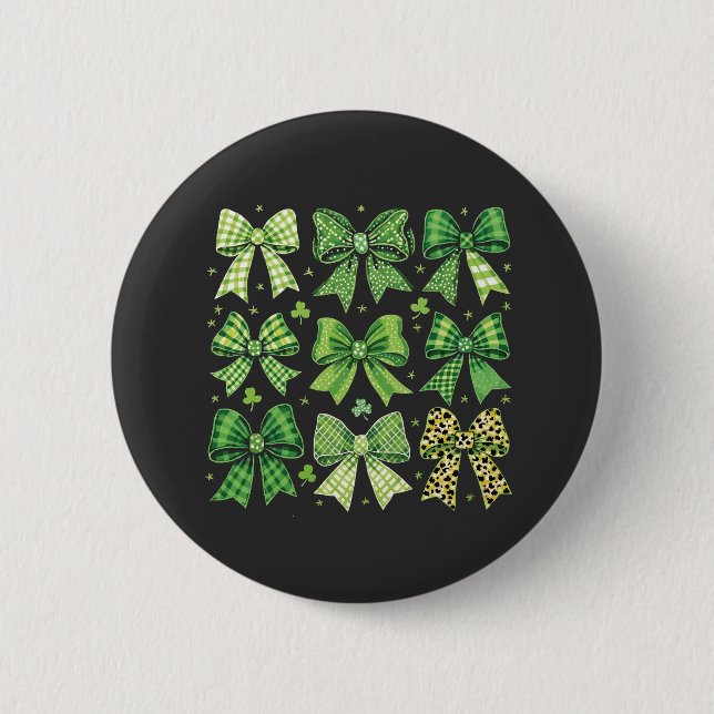 Bow Coquette St. Patrick's Day Vintage  Button (Vorderseite)