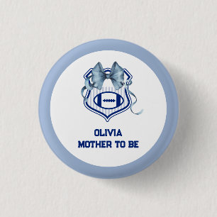 Bow Crest Rookie Football Baby Shower für werdende Button