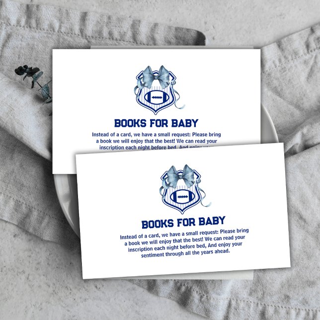 Bow Crest Rookie Football Books For Baby Shower Begleitkarte (Bow Crest Rookie Football Books For Baby Shower Enclosure Card)
