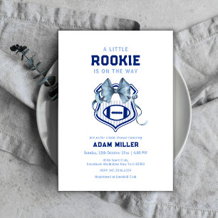 Bow Crest Rookie Football Sport Baby Shower Einladung