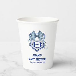 Bow Crest Rookie Football Sport Boy Baby Shower Pappbecher