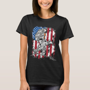 Bow Deer Jagd Camouflage Archery American Flag Cam T-Shirt