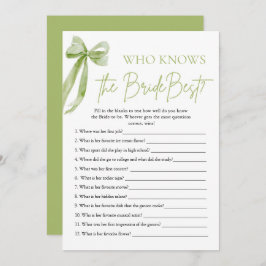 Bow, der das Bride Best Brautparty Game kennt Einladung