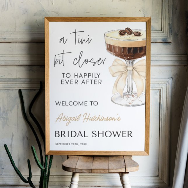 Bow Espresso Martini Brautparty - 18x24 Poster (Bow Espresso Martini Bridal Shower - 18x24 Poster)