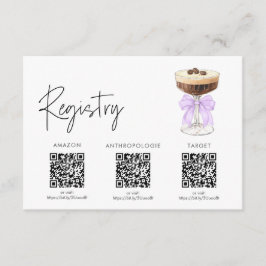 Bow Espresso Martini Brautparty - Registrierung Begleitkarte