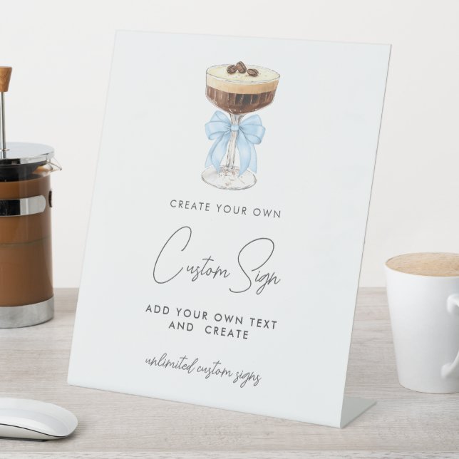 Bow Espresso Martini Custom Sockelschild (In Situ)