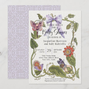 Bow Fairy Garden Blume Vintage Blumenbaby-Dusche Einladung