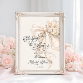 Bow Floral Bridal Shower Welcome Poster
