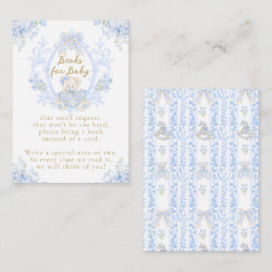 Bow Floral Teddy Bear Toile Boy Babydusche Buch Begleitkarte