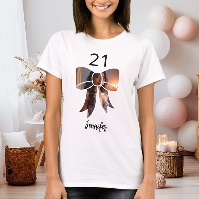 Bow Foto Birthday T-Shirt (Von Creator hochgeladen)
