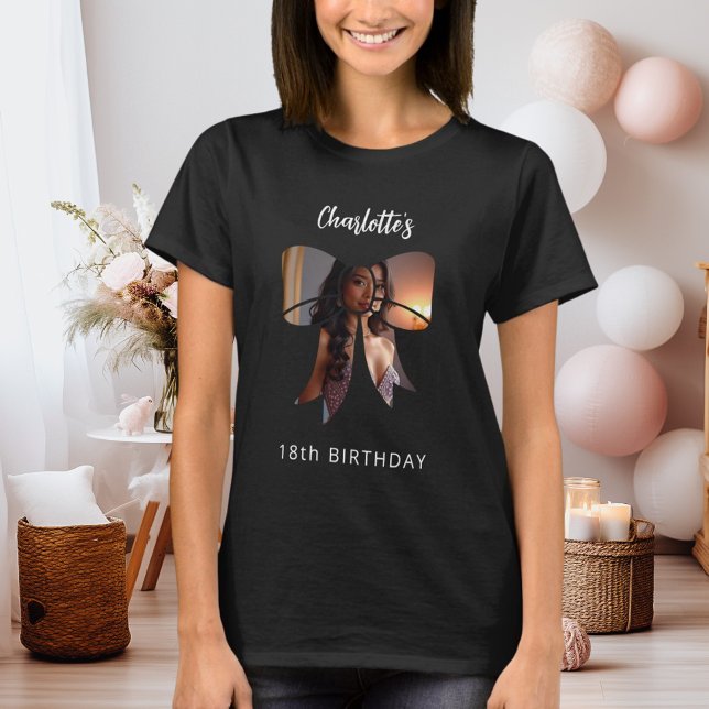 Bow Foto Birthday T-Shirt (Von Creator hochgeladen)
