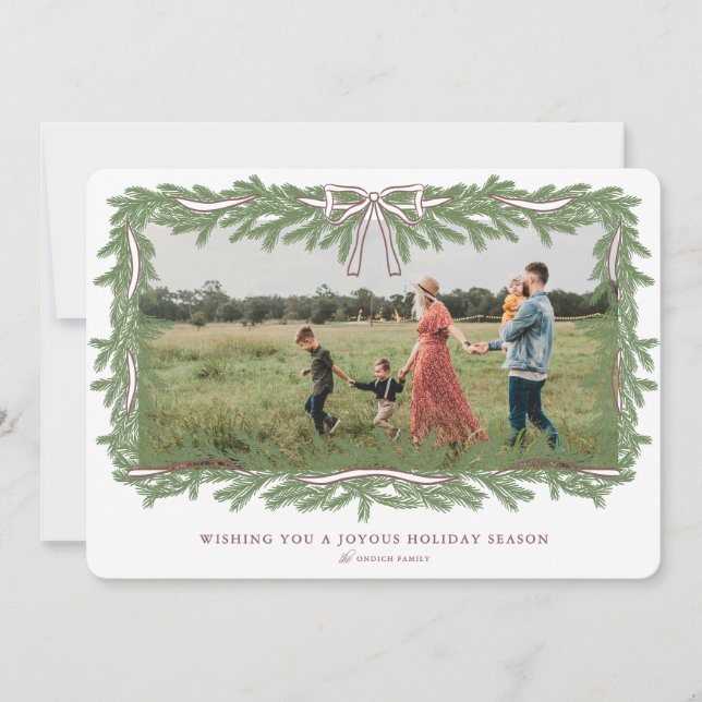 Bow Frame Weihnachtsweihnachtskarte Feiertagskarte (Vorderseite)