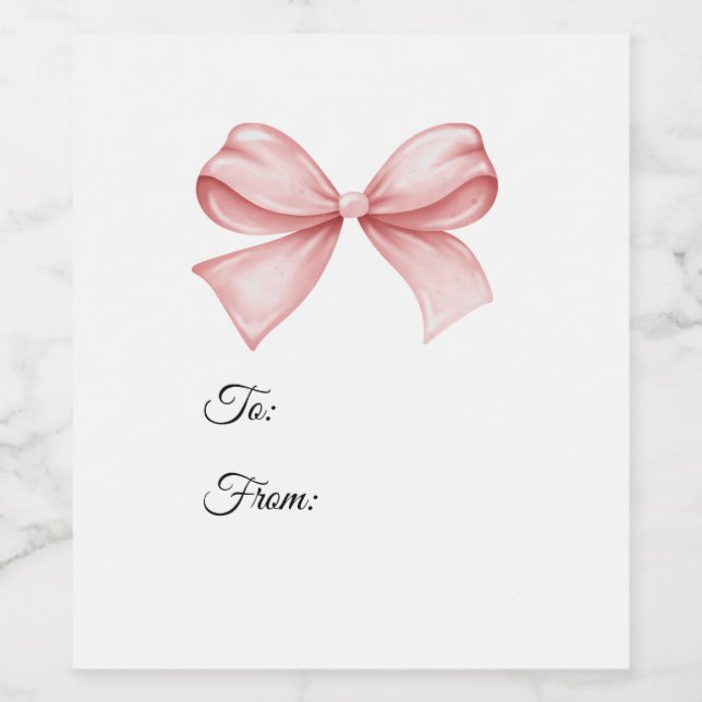 Bow Gift Tag Weinetikett (Einzelnes Label)