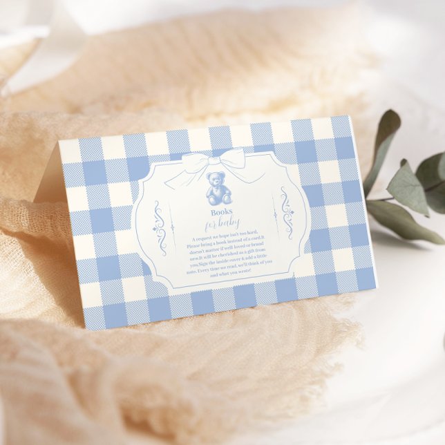 Bow Gingham French Teddy Bear Books for Baby Begleitkarte (Von Creator hochgeladen)
