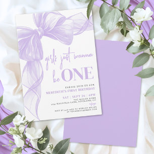 Bow Girls wollen einfach nur EINS sein 1. Geburtst Einladung