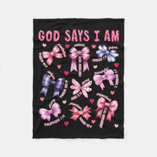 Bow Gott sagt ich bin christliches Mädchen Teenage Fleecedecke