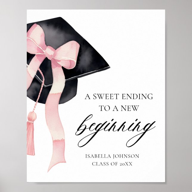 Bow Grad Party ein Süß, der zu einem neuen Anfang  Poster (Vorne)