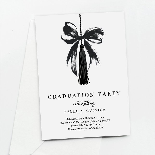 Bow Graduation Invitation Girl High School College Einladung (Von Creator hochgeladen)