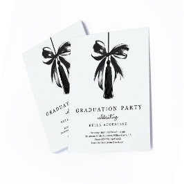 Bow Graduation Invitation Girl High School College RSVP Karte