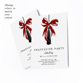 Bow Graduation Invitation Girl High School College RSVP Karte