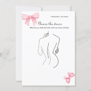 Bow Guess the Brautkleid Brautparty Card Einladung