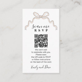 Bow Hand gezeichnete Wedding Website einfügen QR C Begleitkarte
