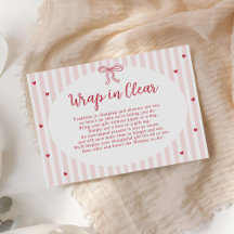 Bow Hearts Valentine Baby Shower Wrap In Clear