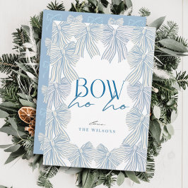 Bow Ho Ho Blue Bows Weihnachten