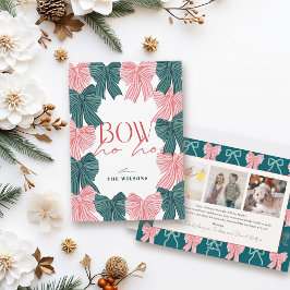 Bow Ho Ho Red & Green Bows 3 Foto Weihnachten