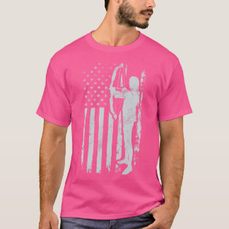 Bow Hunter Archery Bowhunter Broadhead Usa Flag T-Shirt