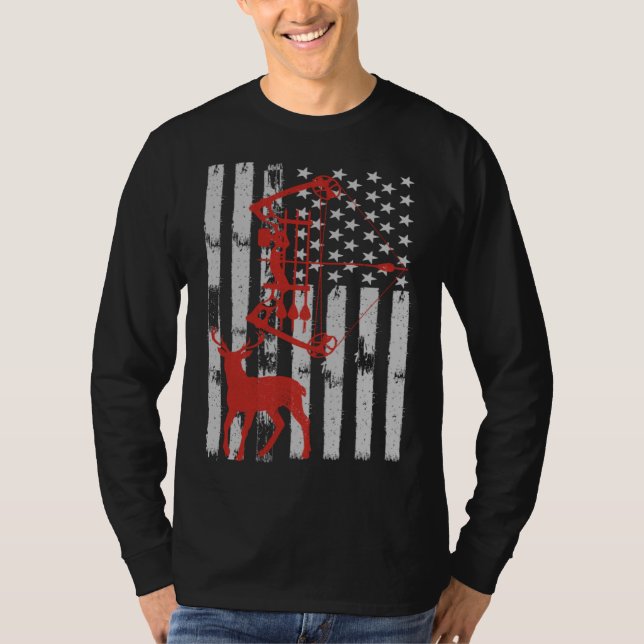 Bow Hunting Deer Flag for Men Or Women Hunters T-Shirt (Vorderseite)